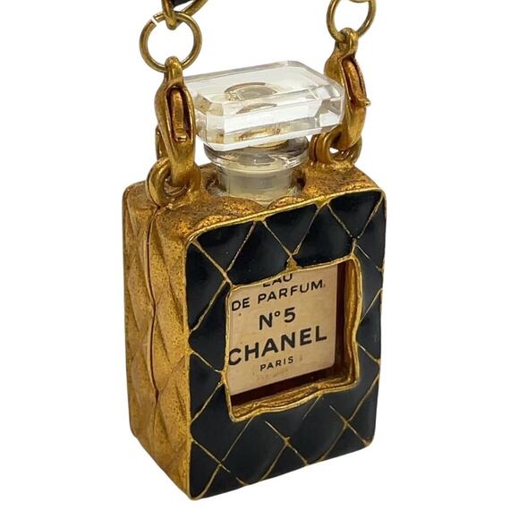 Chanel No.5 Eau de Perfume Mini Bottle Chain Necklace W/Box - Picture 6 of 11